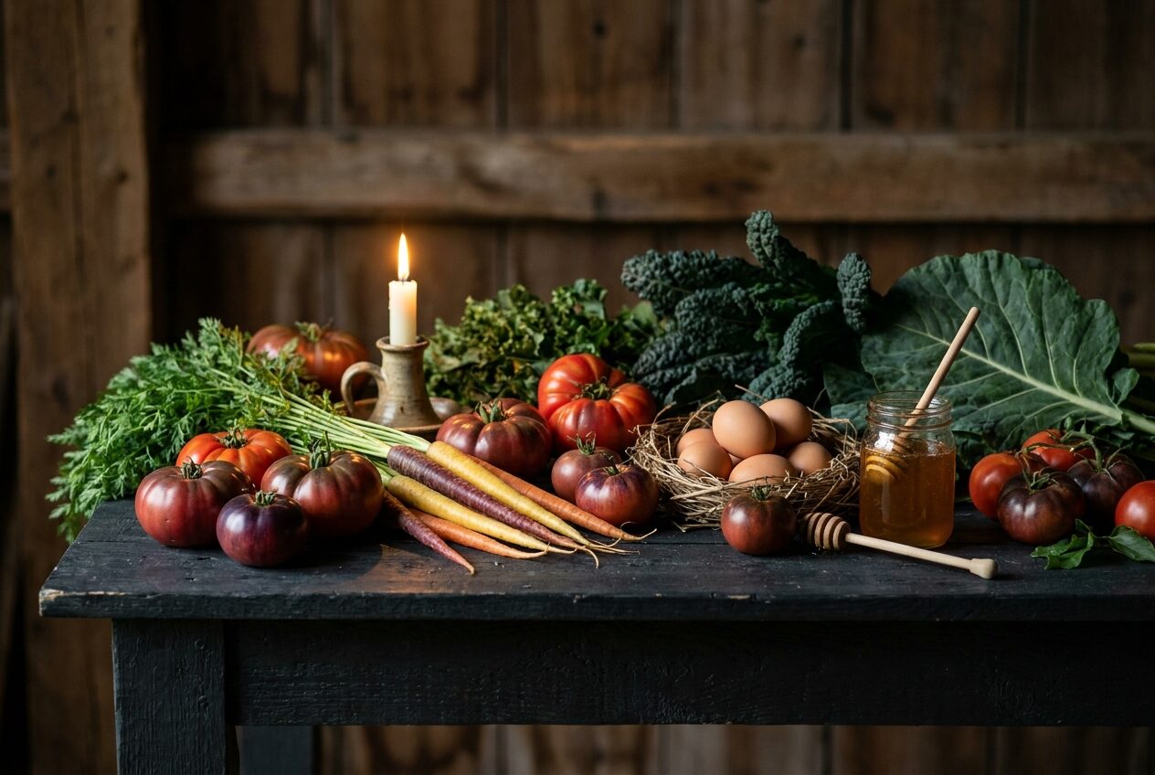 Fresh farm produce used by Chef Joshua Jones for Nashville private dinners